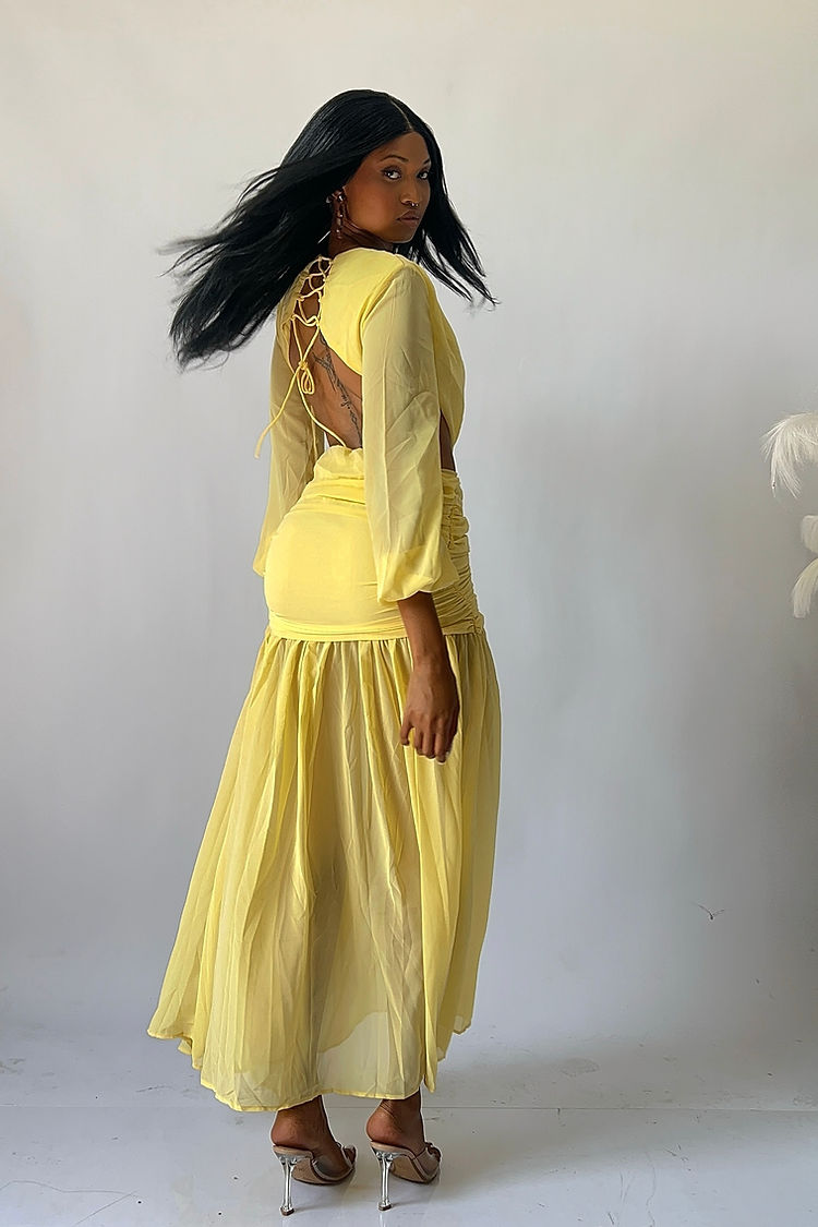 ELENA MAXI DRESS - YELLOW