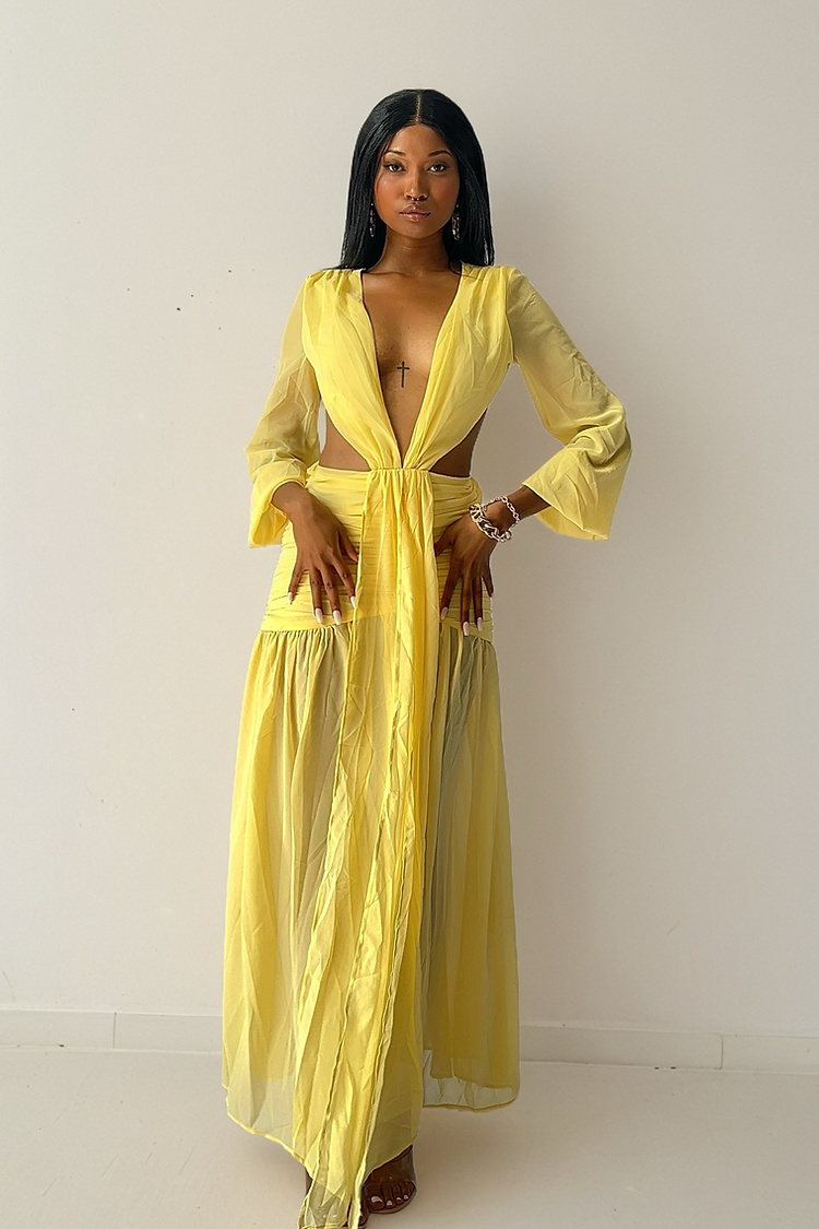 ELENA MAXI DRESS - YELLOW