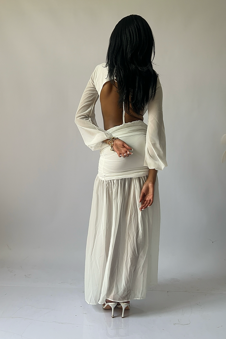 ELENA MAXI DRESS - WHITE