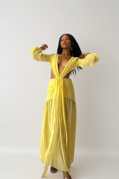 ELENA MAXI DRESS - YELLOW
