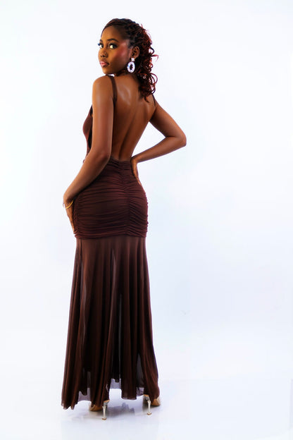 ISLA MAXI DRESS - CHOCOLATE