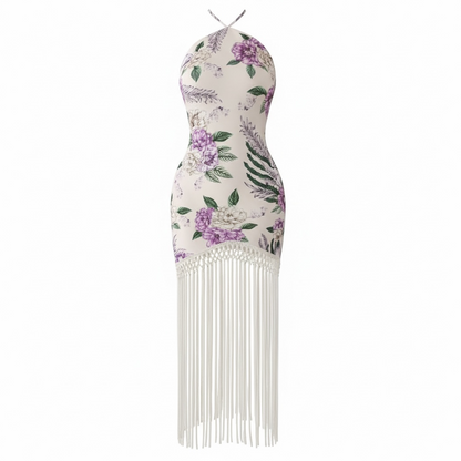 ARIA FRINGE WHITE DRESS