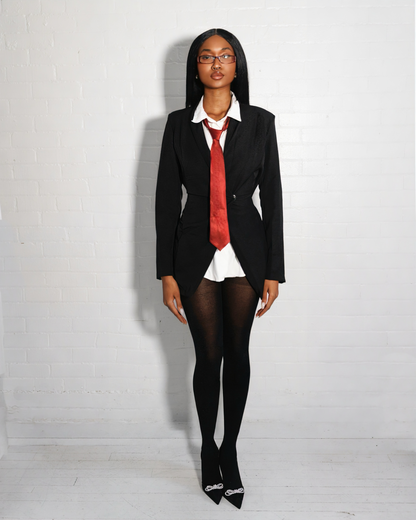 FORMA — Black V-Neck Single Blazer